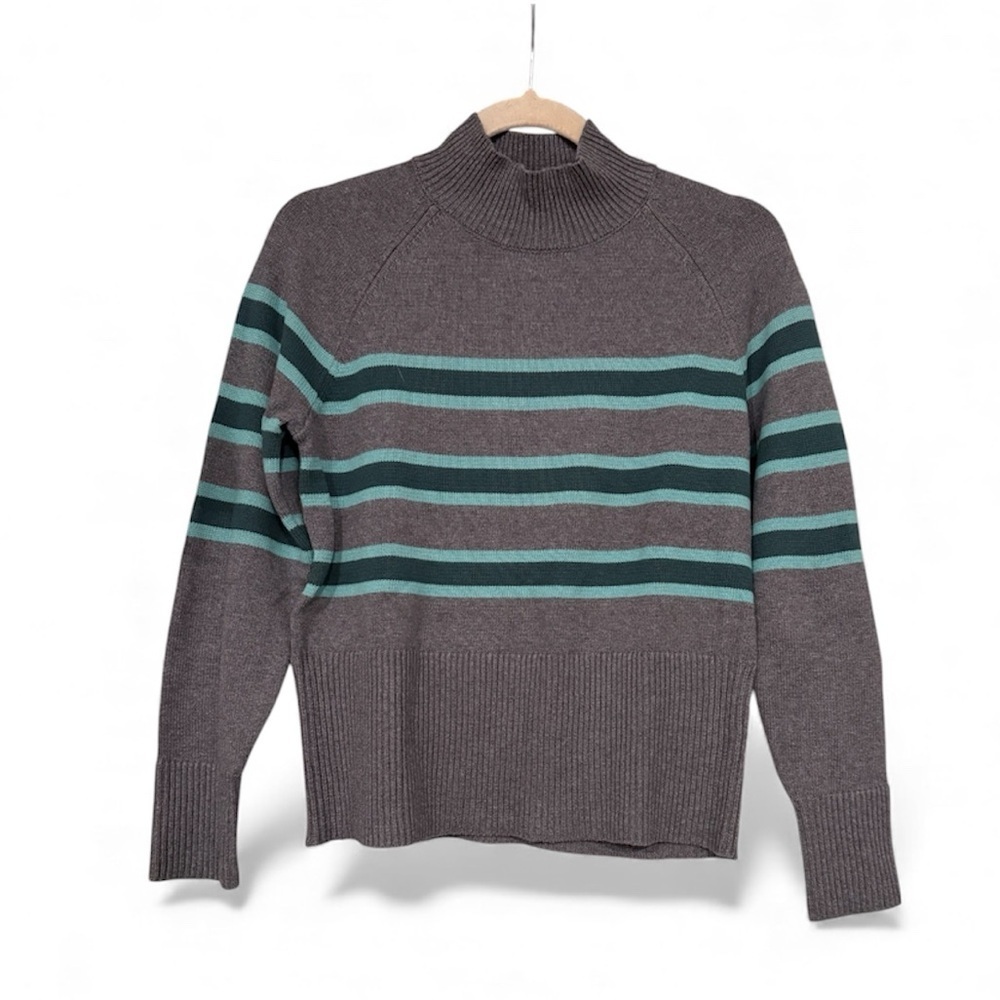 Striped Midtrim Mock Neck Sweater | NWOT​​